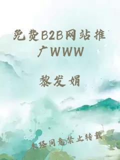 免费B2B网站推广WWW
